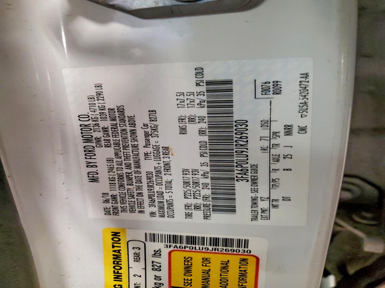 2018 FORD FUSION