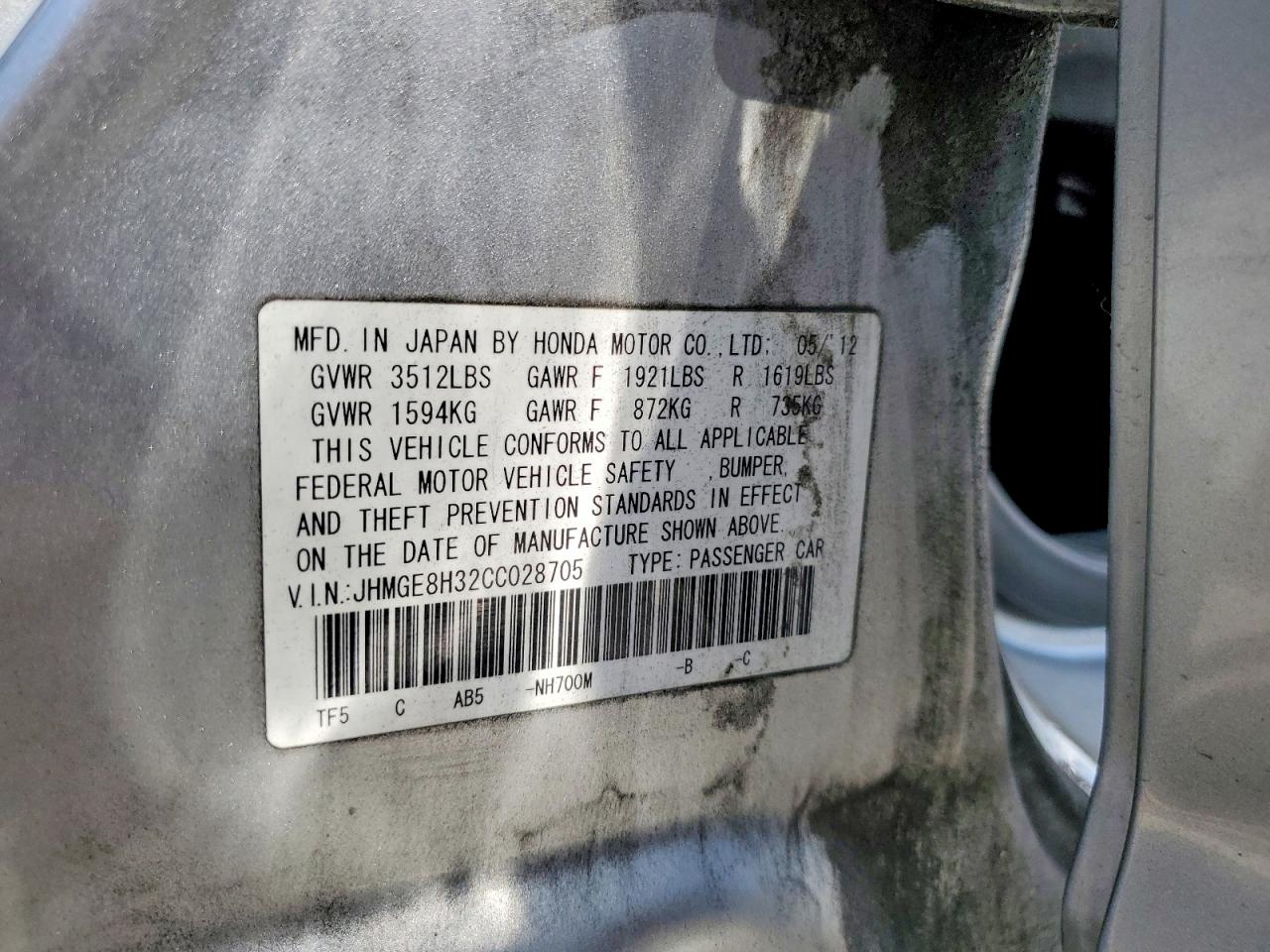 2012 HONDA FIT