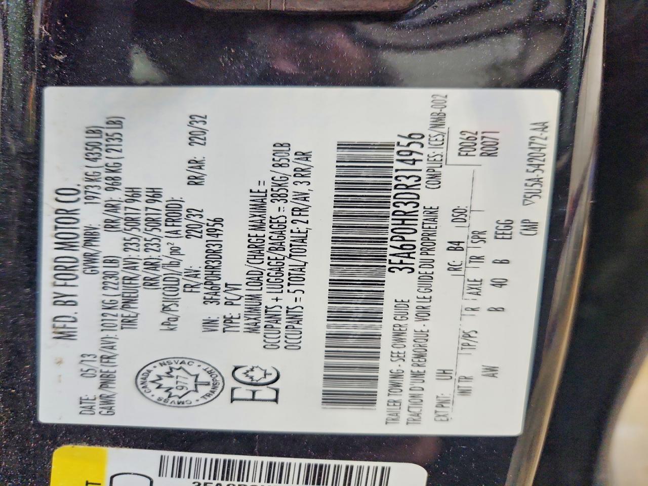 2013 FORD FUSION