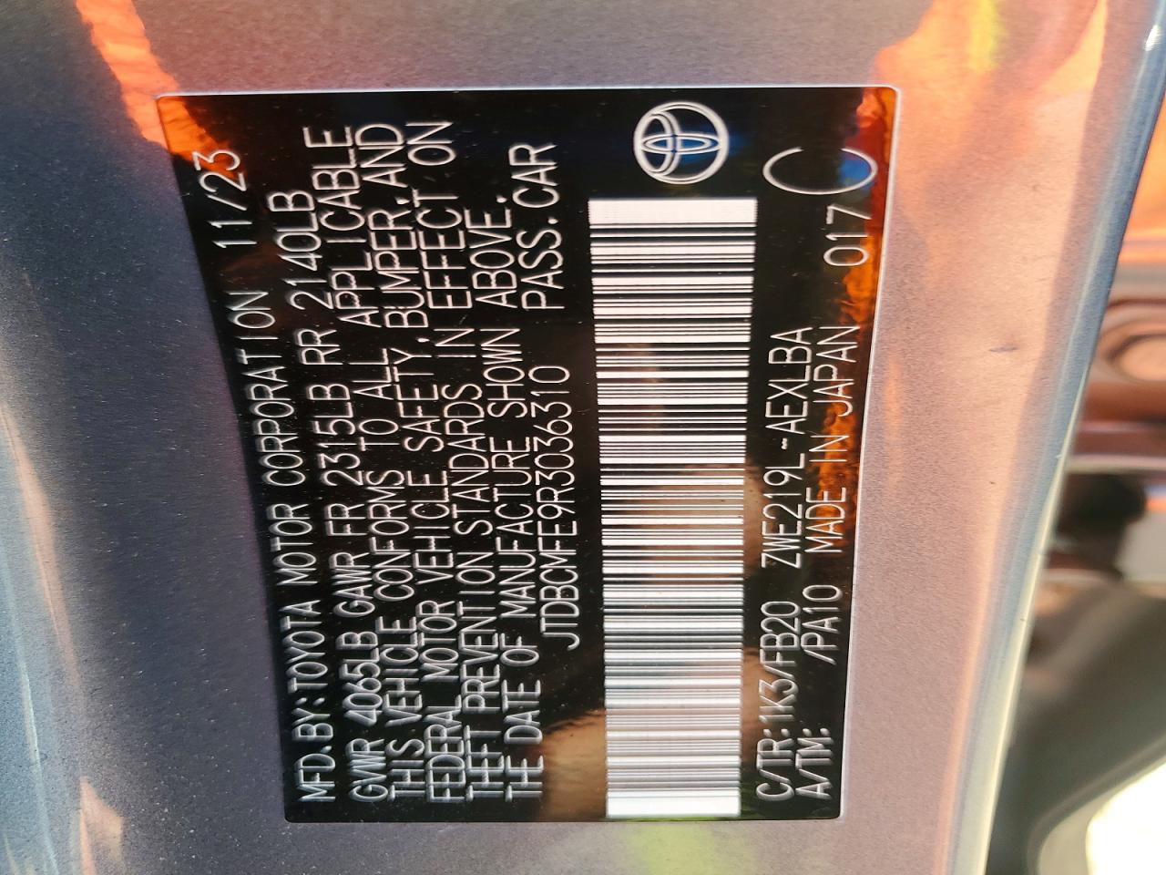 2024 TOYOTA COROLLA