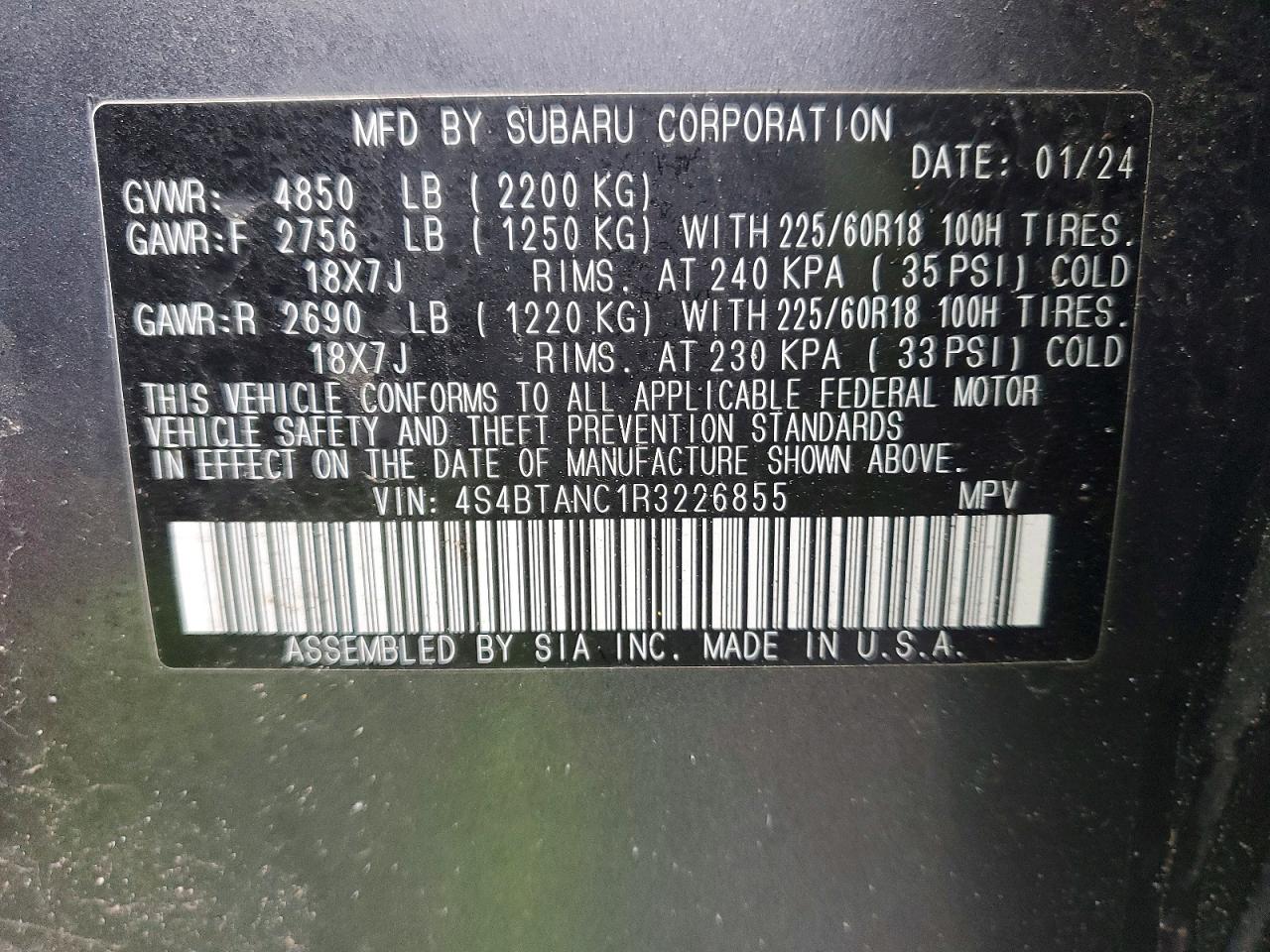 2024 SUBARU OUTBACK