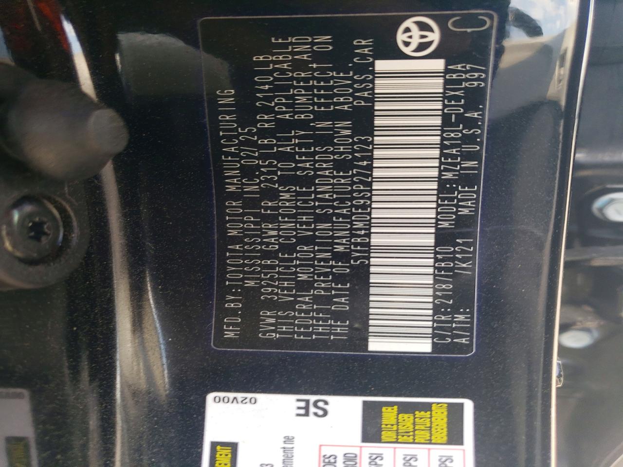 2025 TOYOTA COROLLA
