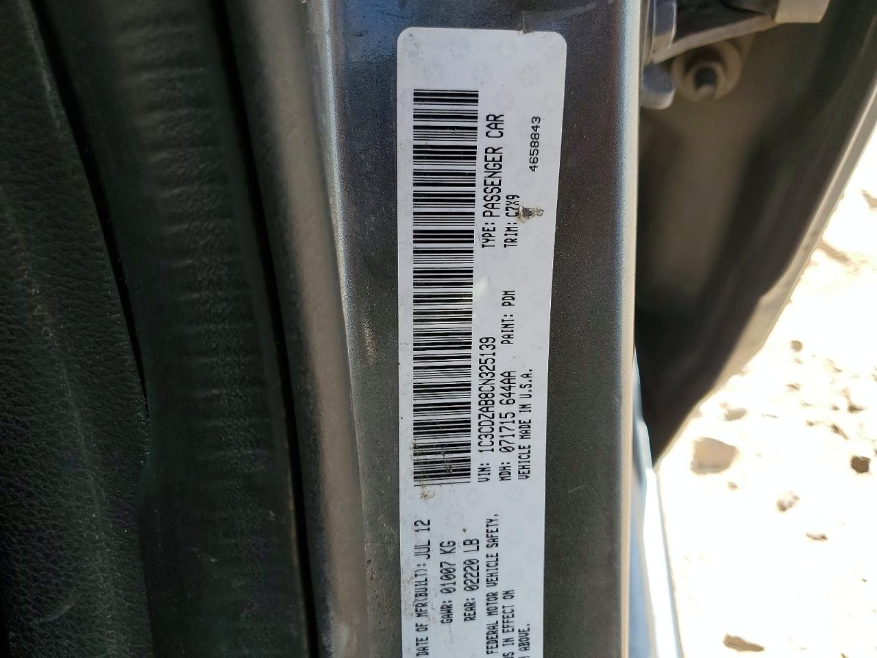 2012 DODGE AVENGER
