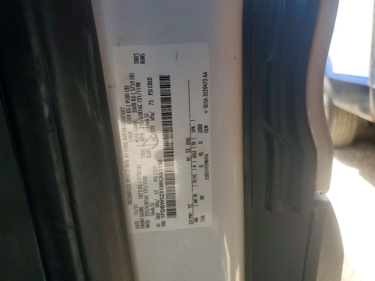 2021 FORD TRANSIT