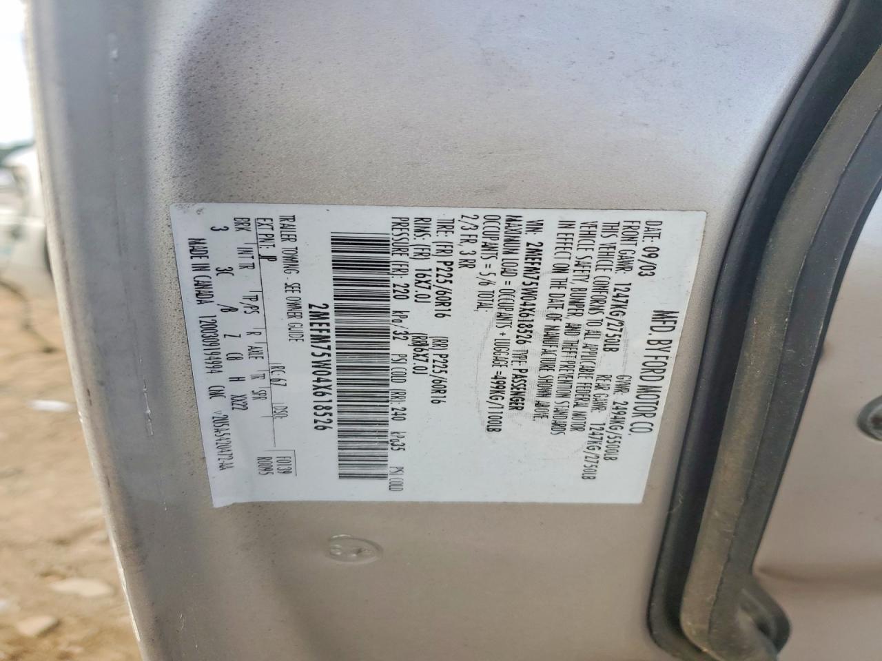 2004 MERCURY GRMARQUIS
