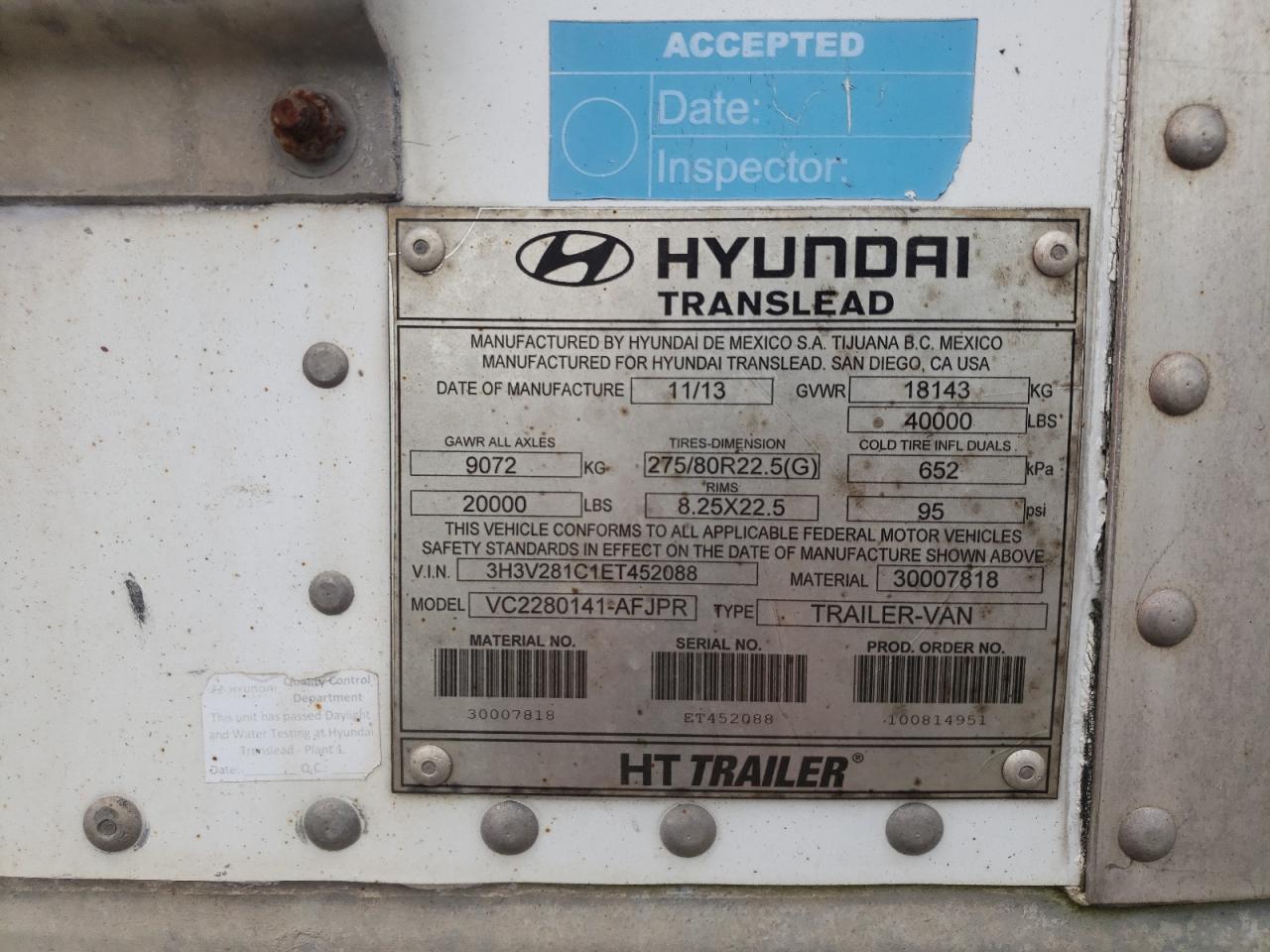 2014 HYUNDAI ALL OTHER