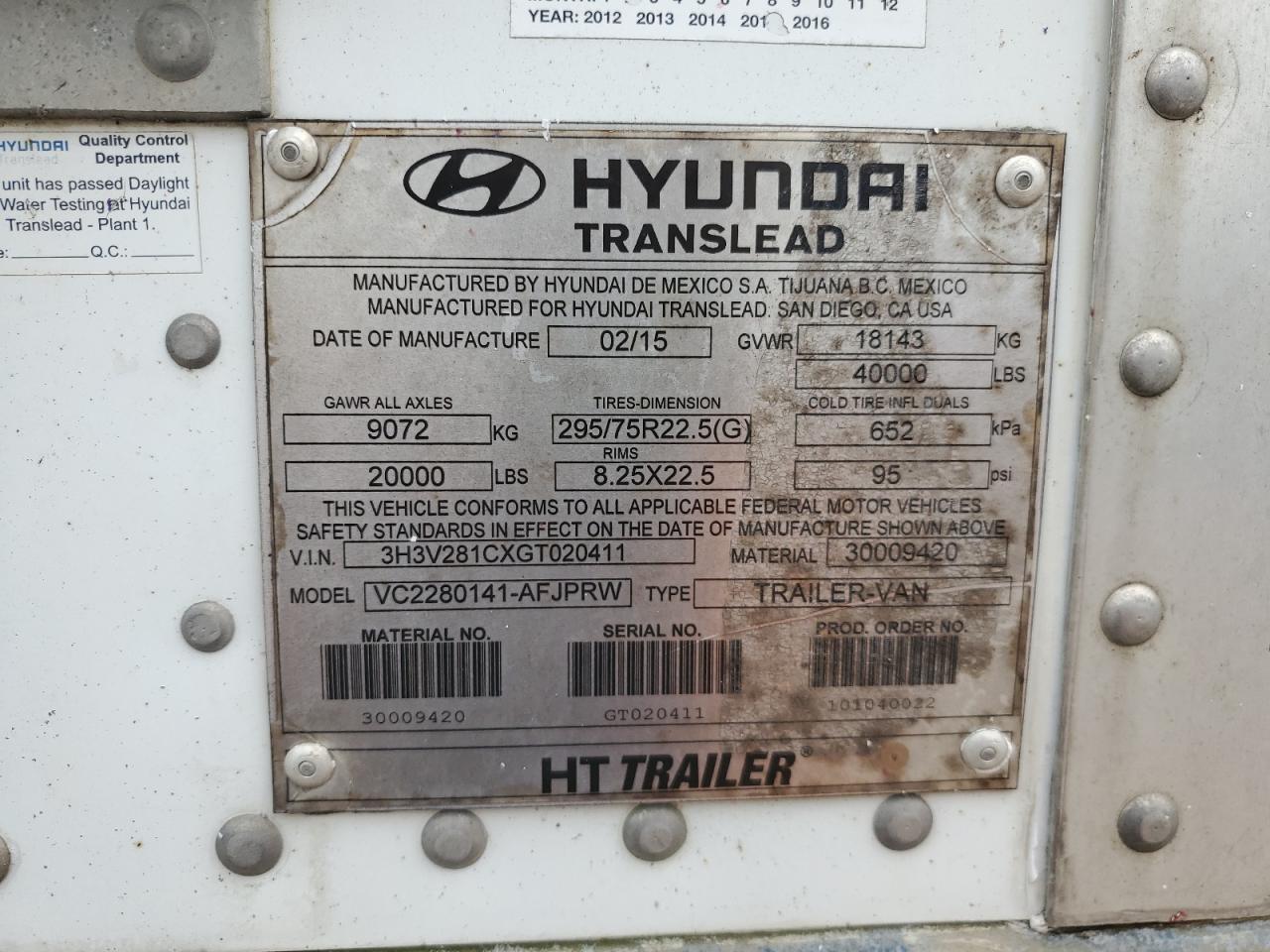 2016 HYUNDAI ALL OTHER