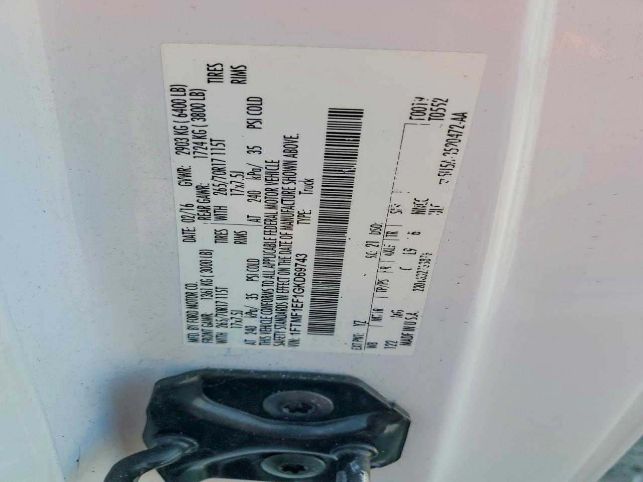 2016 FORD F150
