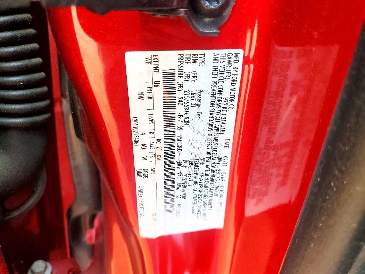 2012 FORD FOCUS