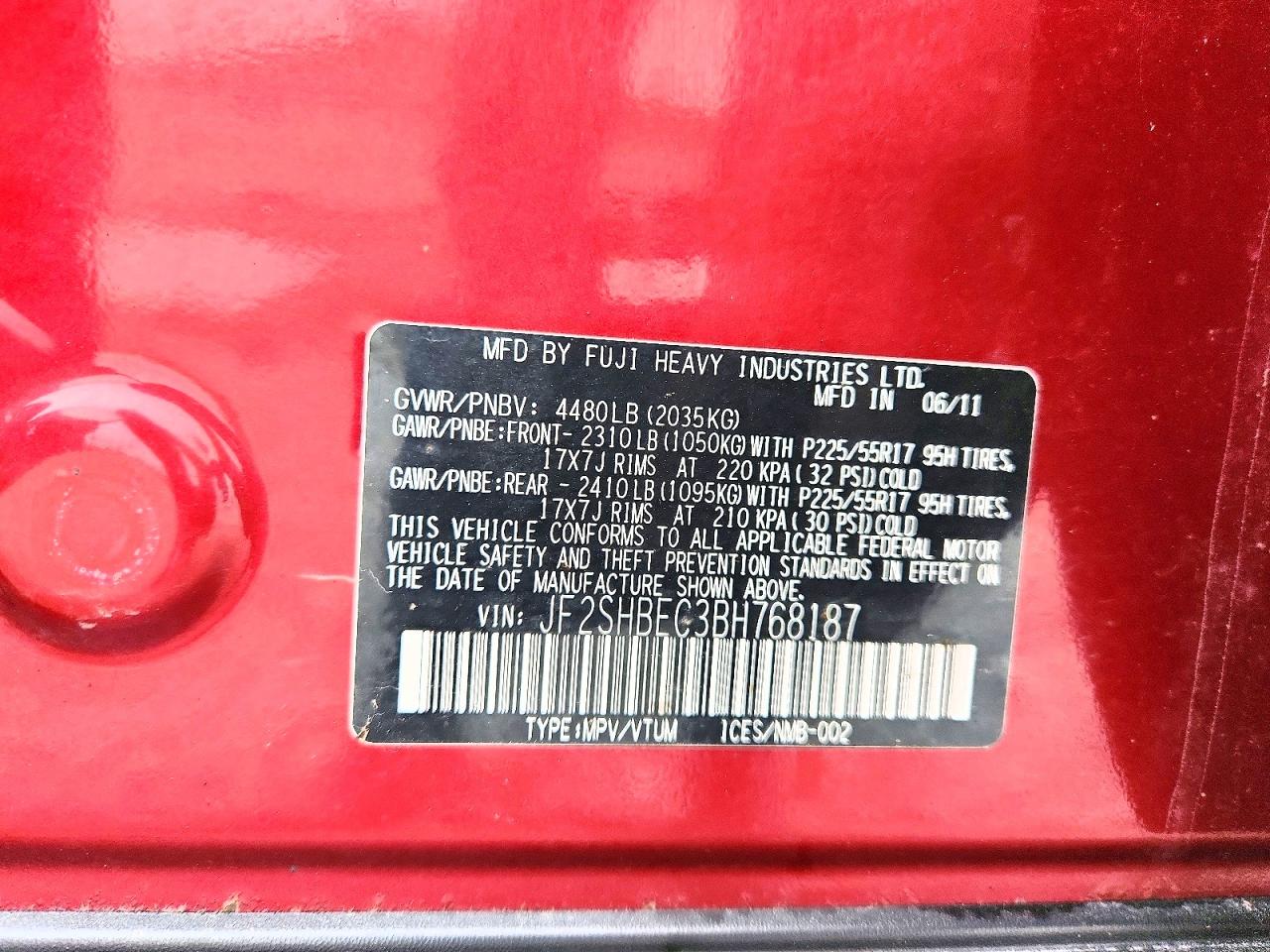 2011 SUBARU FORESTER