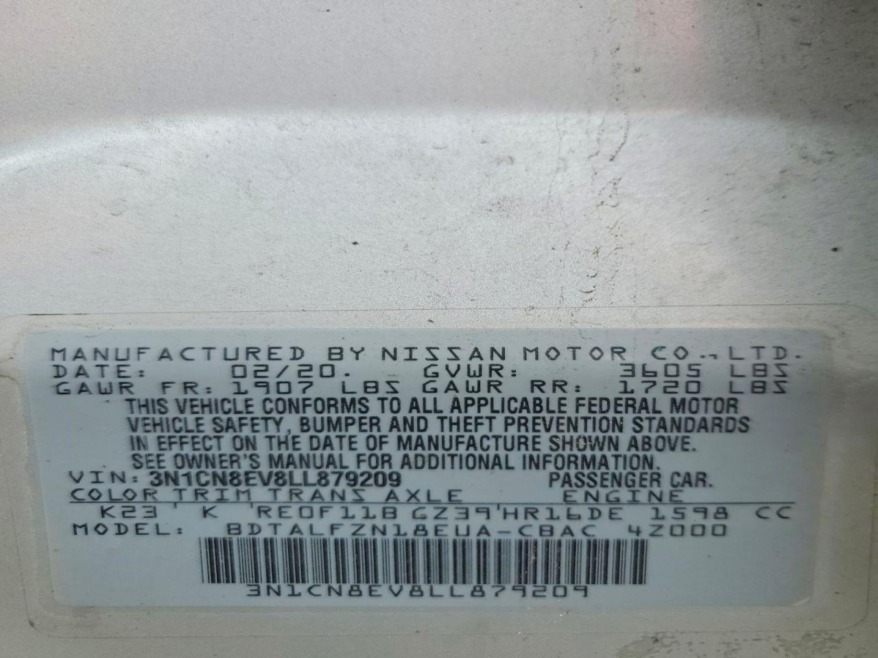 2020 NISSAN VERSA