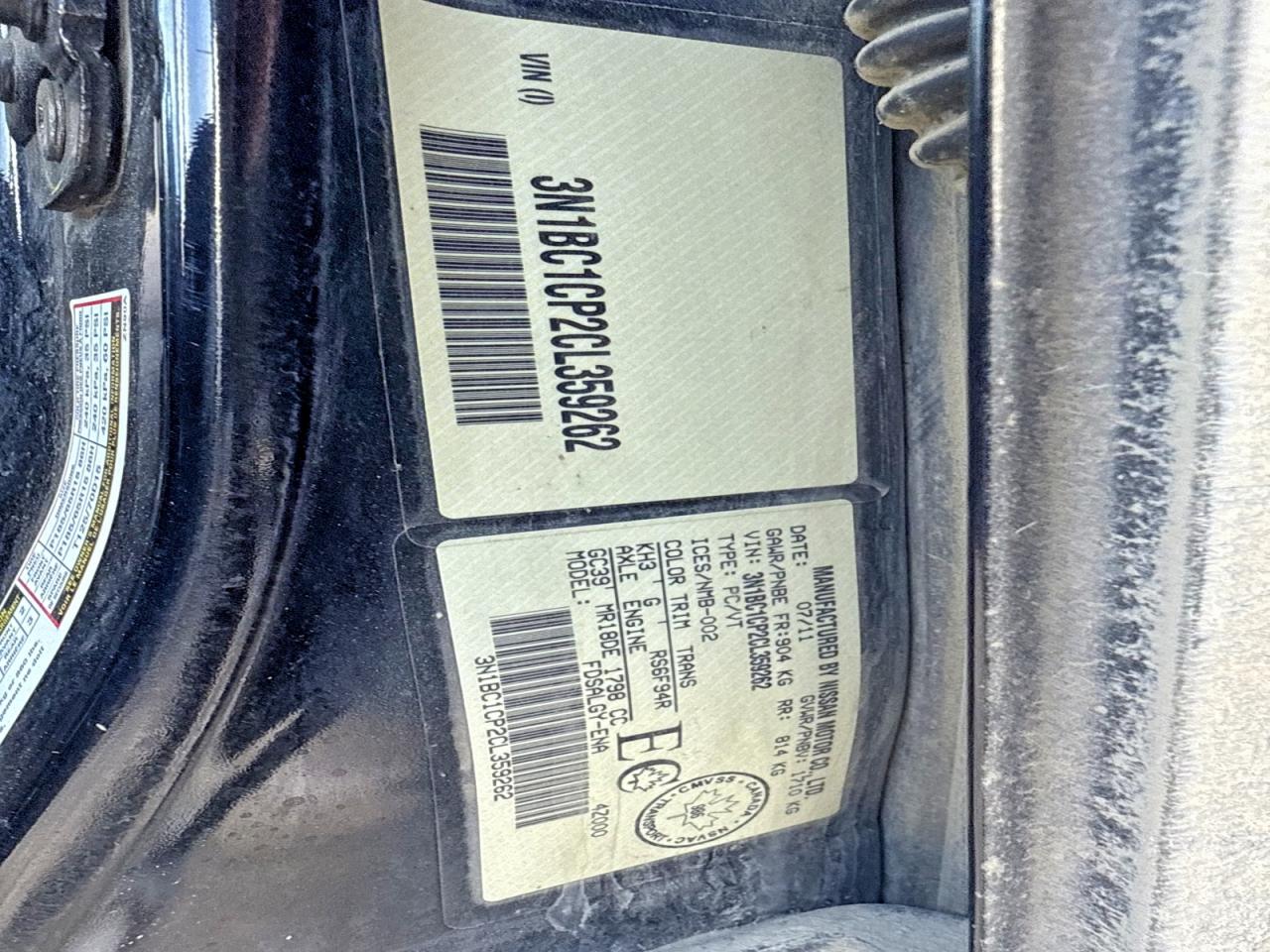 2012 NISSAN VERSA