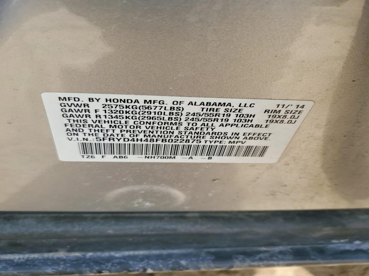 2015 ACURA MDX