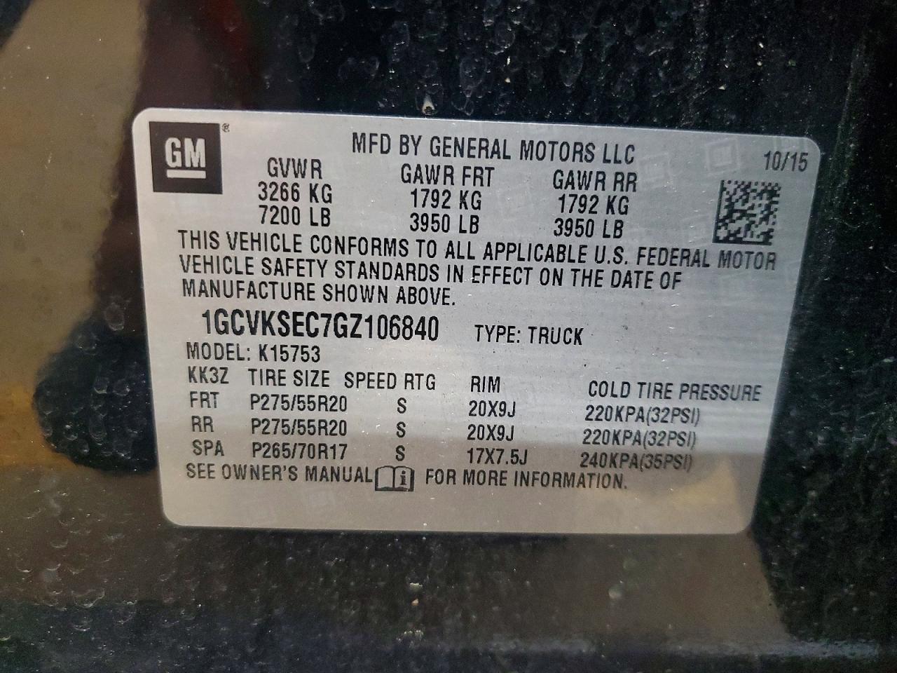 2016 CHEV SILVERADO