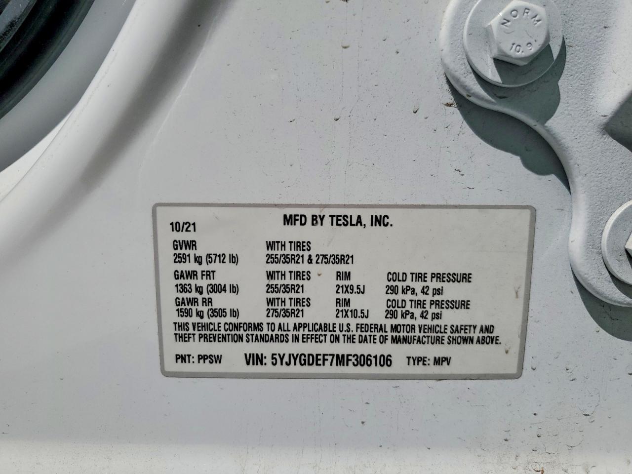 2021 TESLA MODEL Y