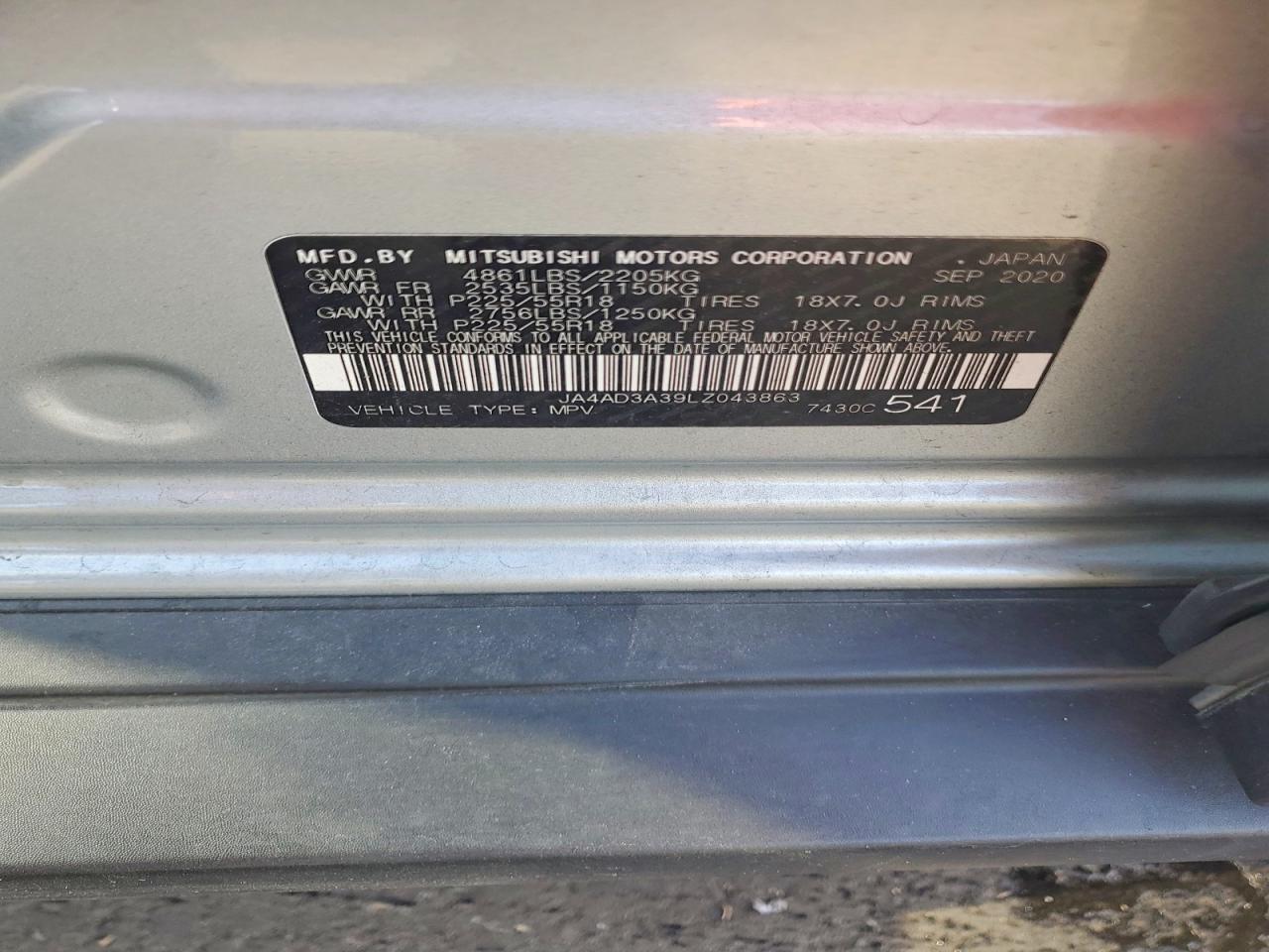2020 MITSUBISHI OUTLANDER