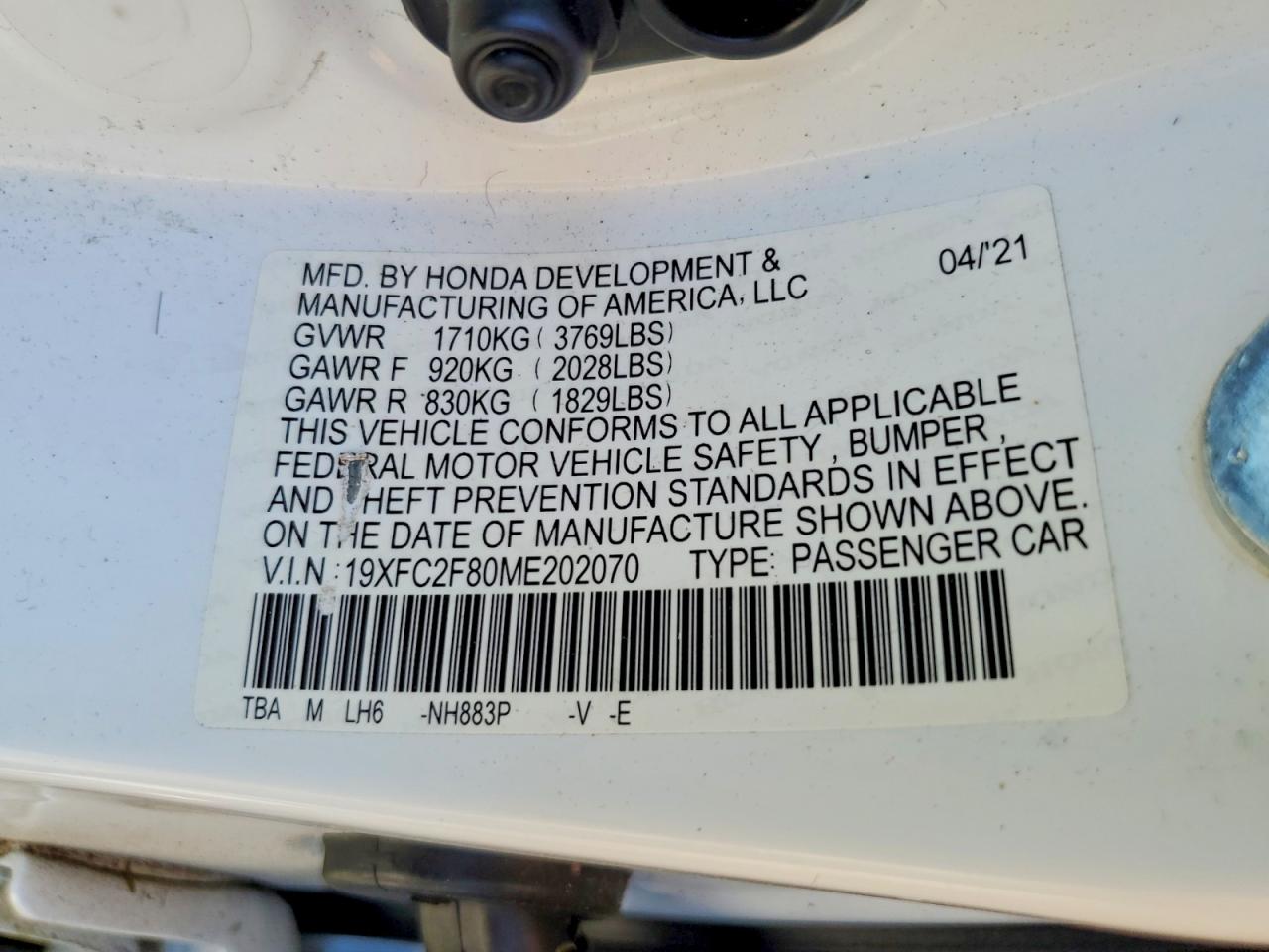 2021 HONDA CIVIC