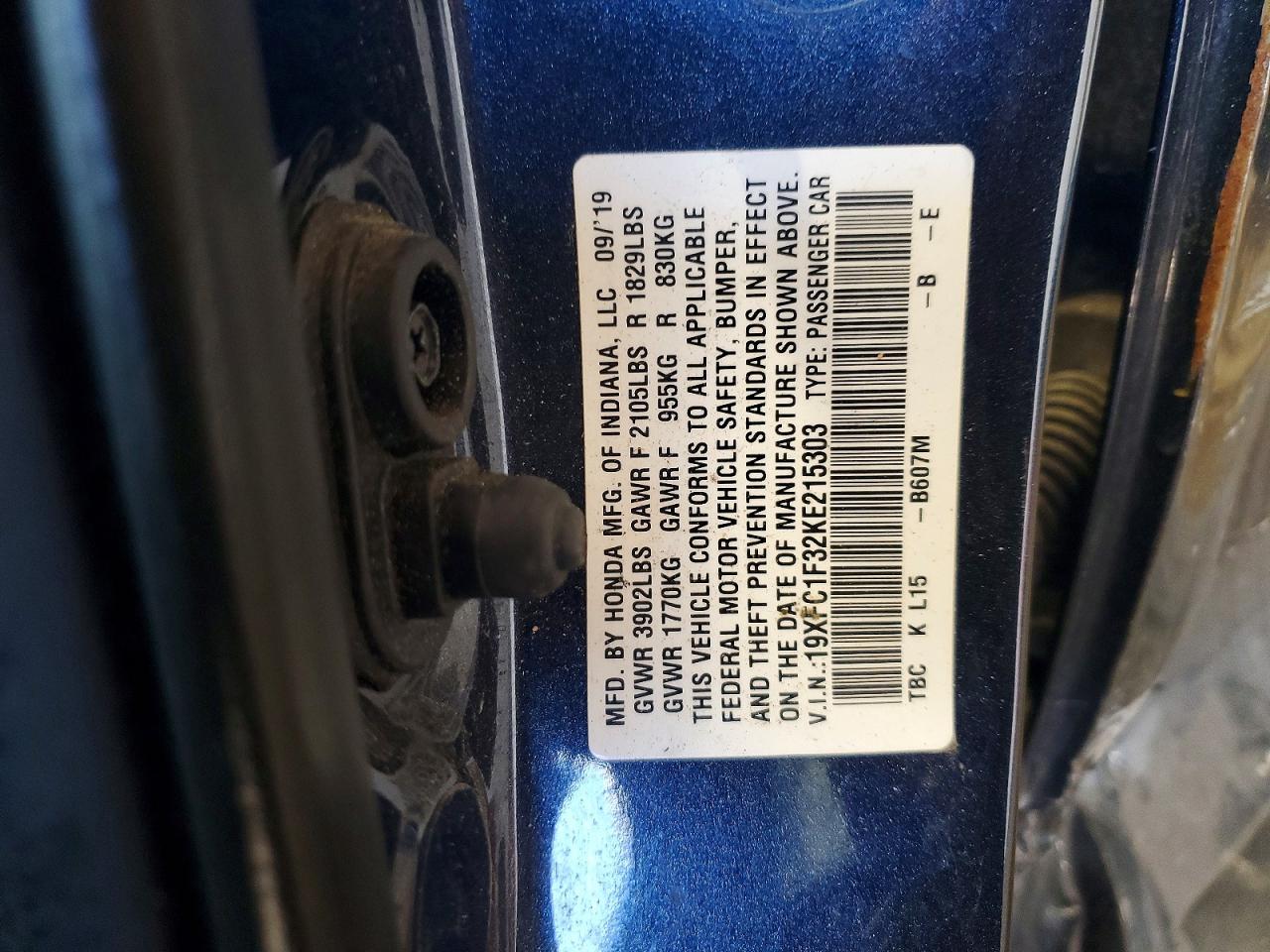 2019 HONDA CIVIC