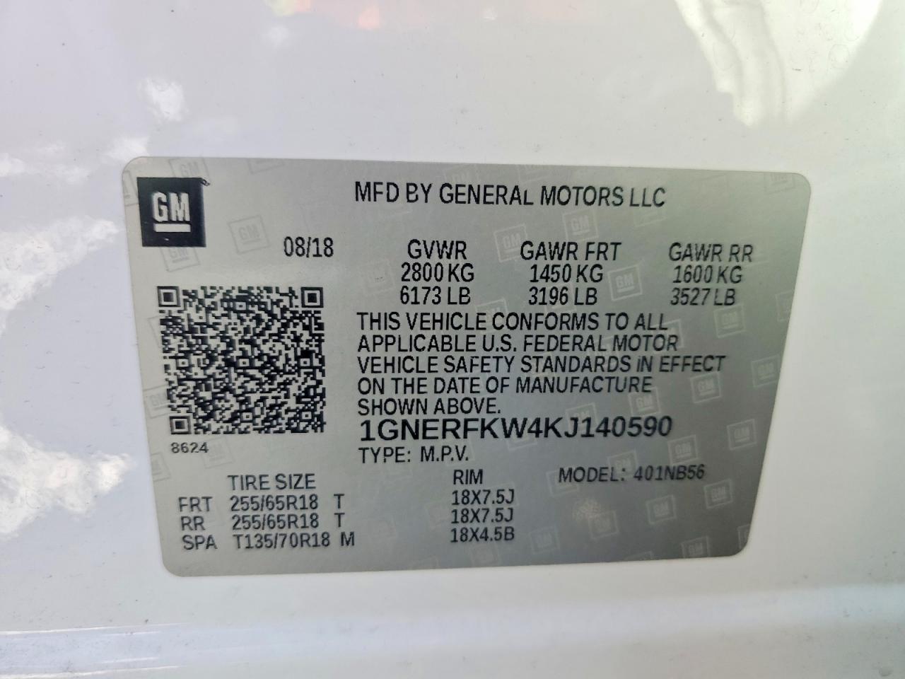 2019 CHEVROLET TRAVERSE