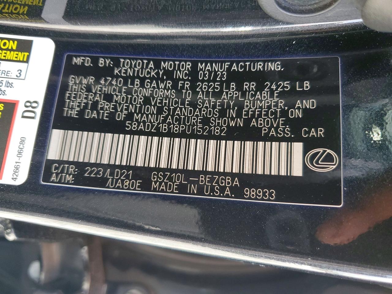 2023 LEXUS ES350