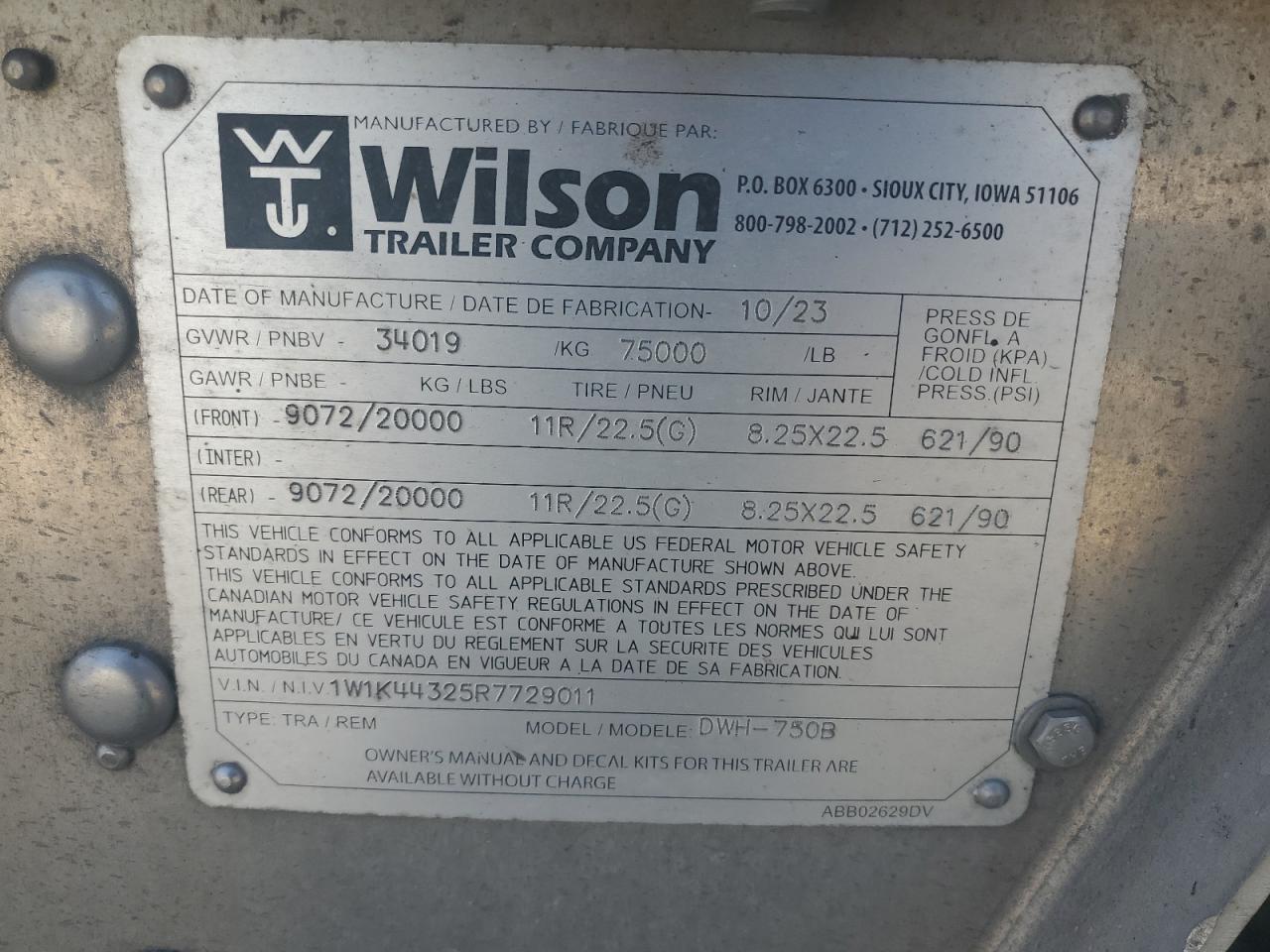 2024 WILSON TRAILER CO TRAILER