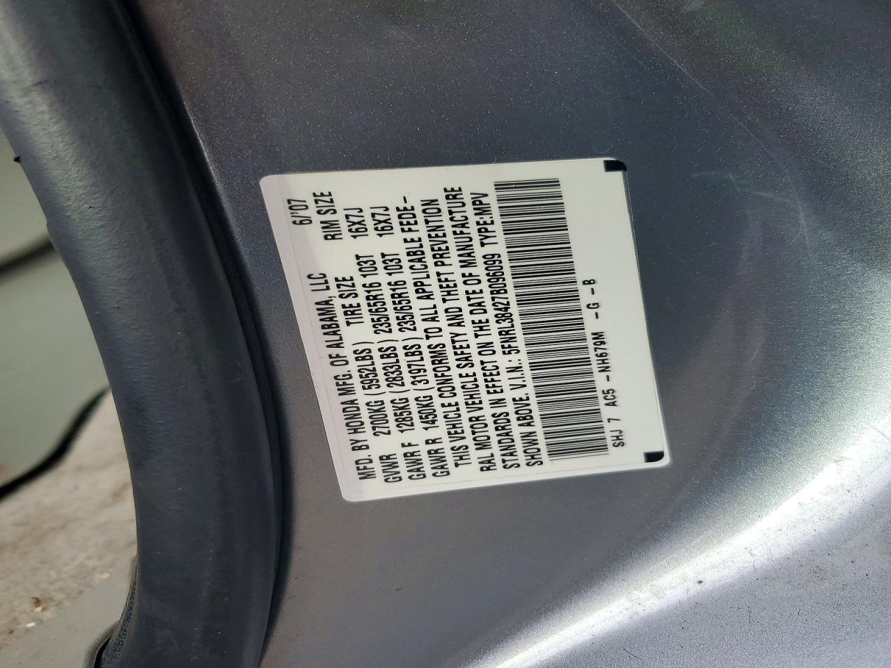 2007 HONDA ODYSSEY
