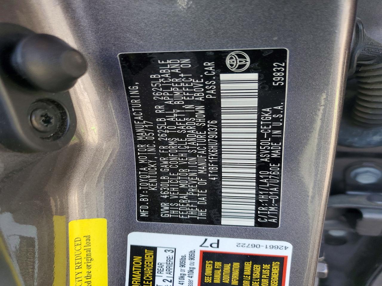 2017 TOYOTA CAMRY