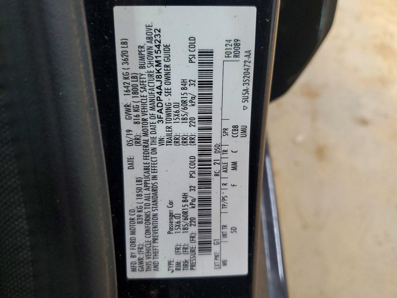 2019 FORD FIESTA