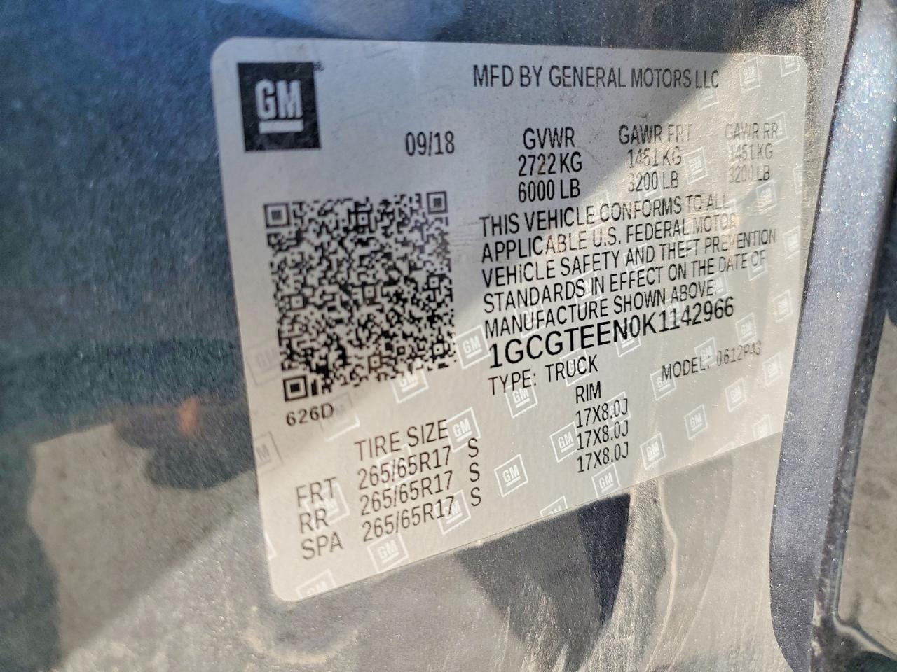2019 CHEVROLET COLORADO