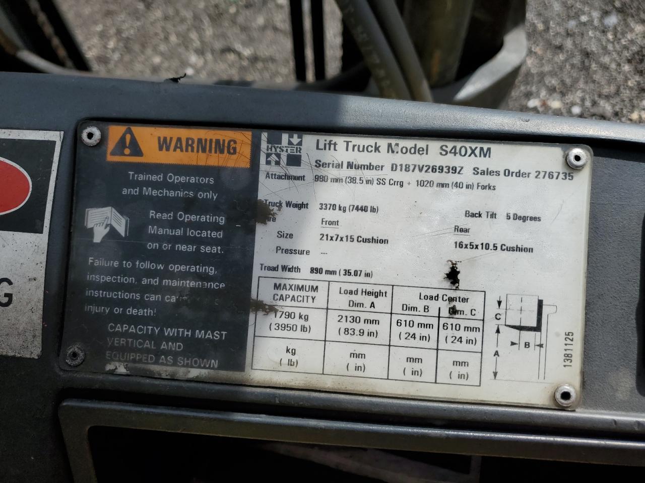 2002 HYST FORKLIFT