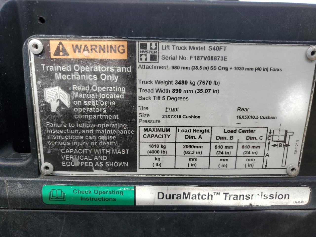 2007 HYST FORKLIFT