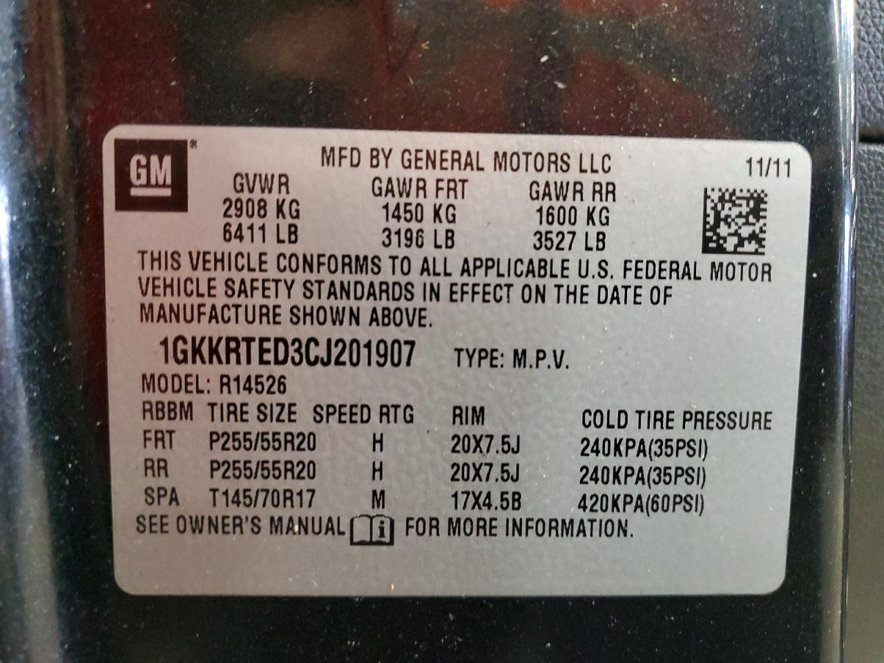 2012 GMC ACADIA DEN