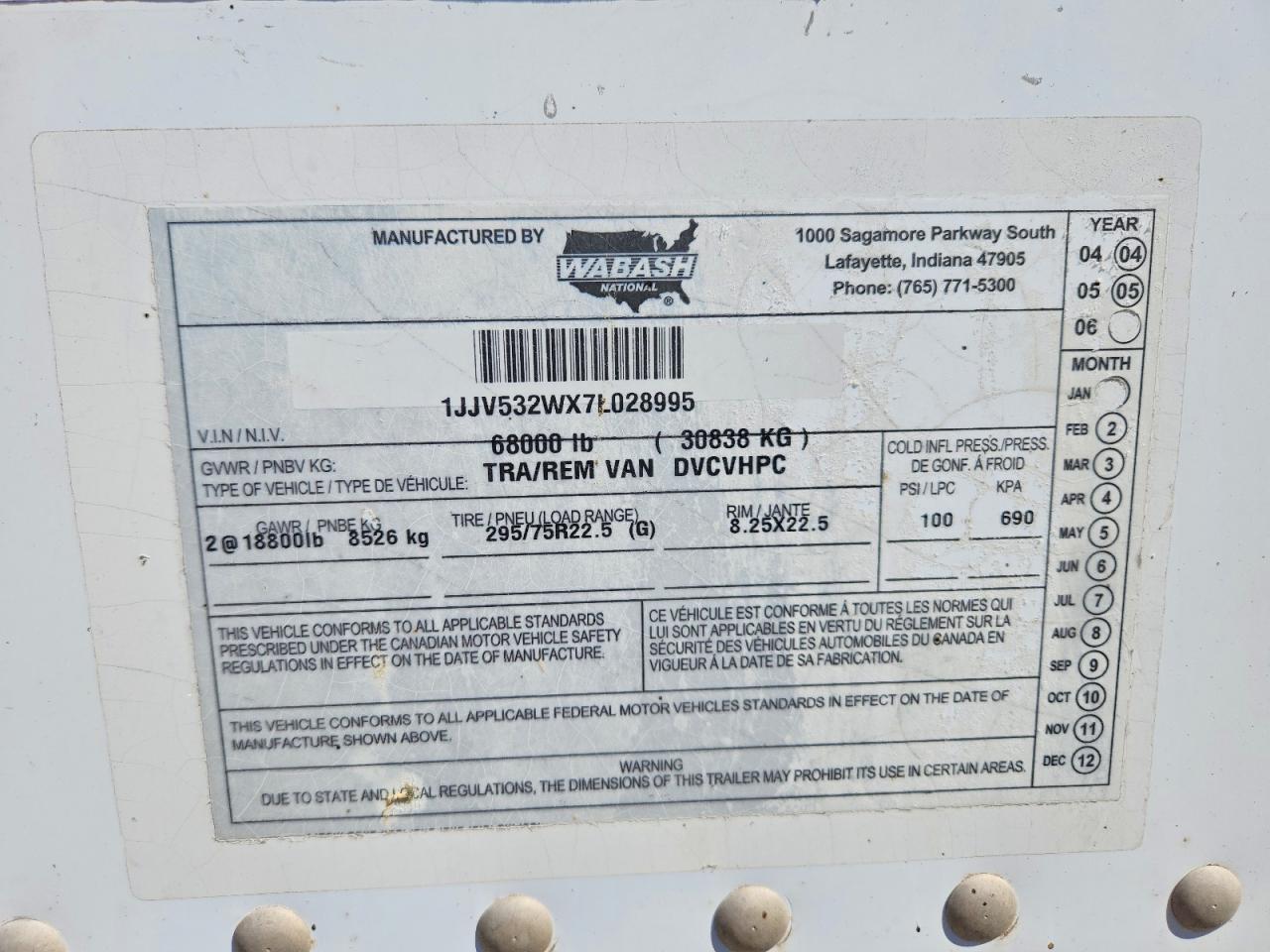2007 WABASH ALL Models