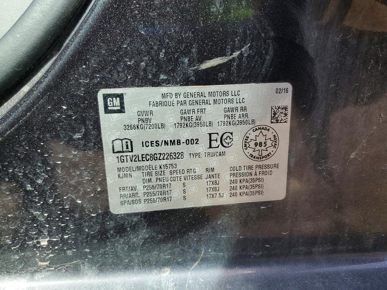 2016 GMC SIERRA