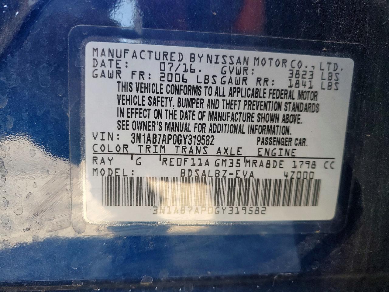2016 NISSAN SENTRA