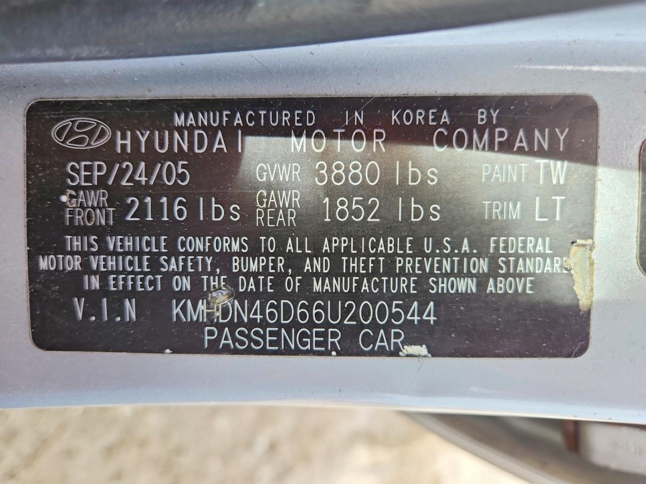 2006 HYUNDAI ELANTRA