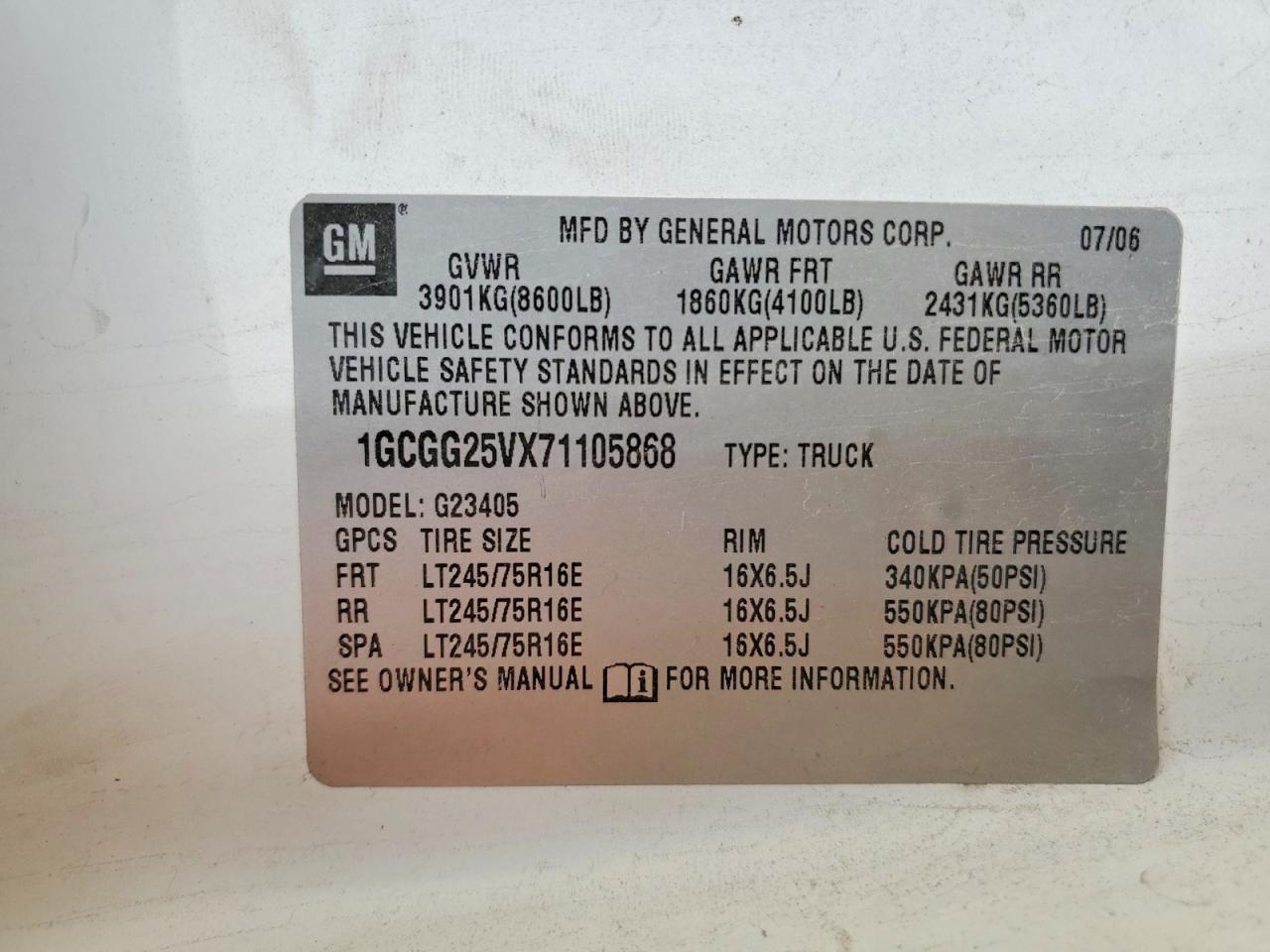 2007 CHEVROLET EXPRESS