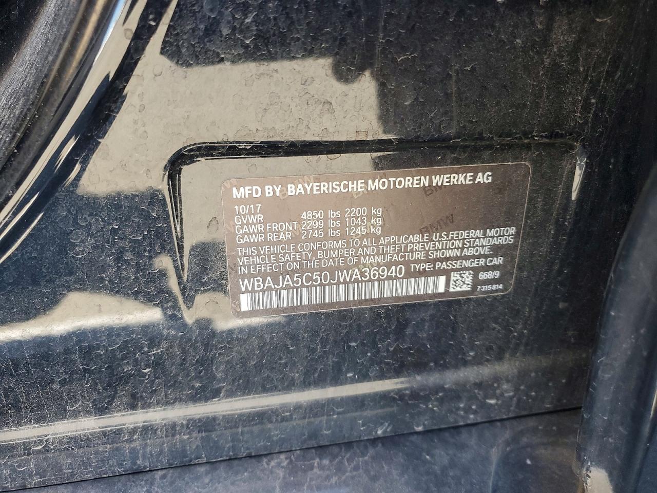 2018 BMW 5 SERIES