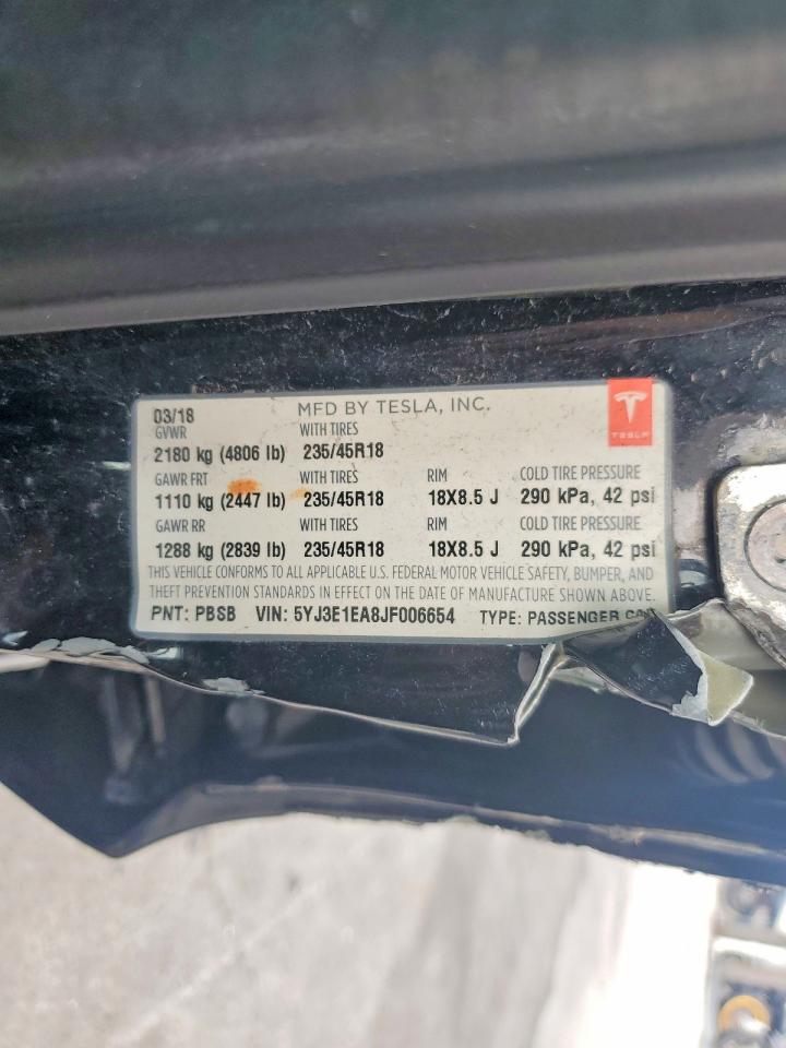 2018 TESLA MODEL 3
