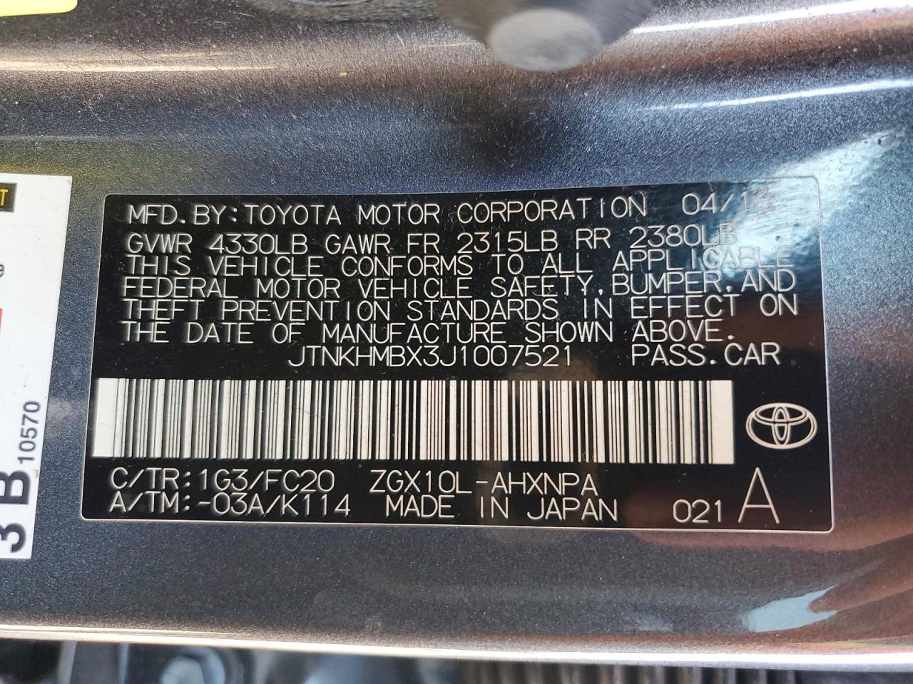 2018 TOYOTA C-HR