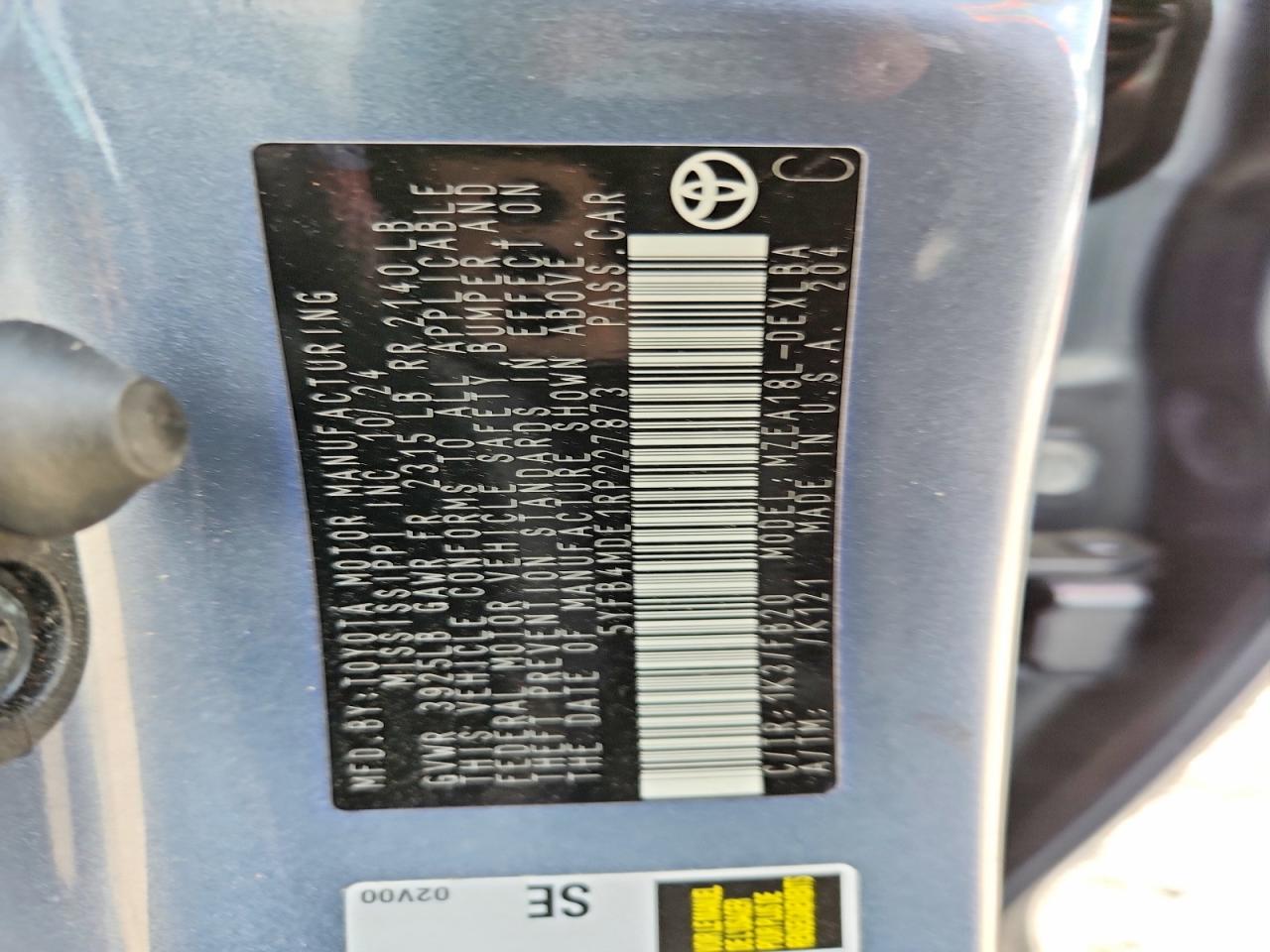 2024 TOYOTA COROLLA