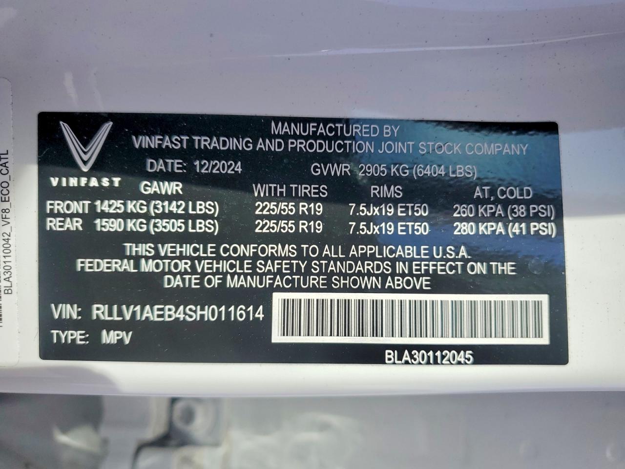 2025 VINFAST TRADING AND PRODUCTION ALL OTHER