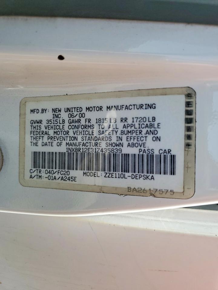 2001 TOYOTA COROLLA