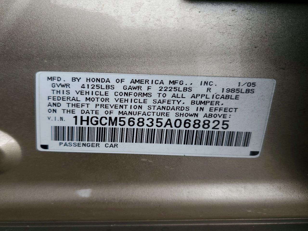 2005 HONDA ACCORD