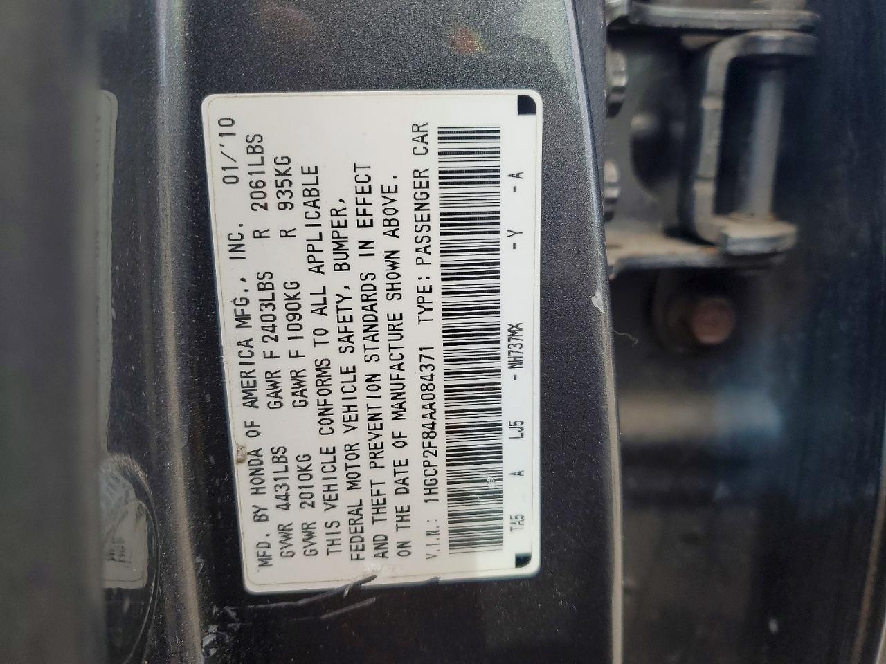2010 HONDA ACCORD