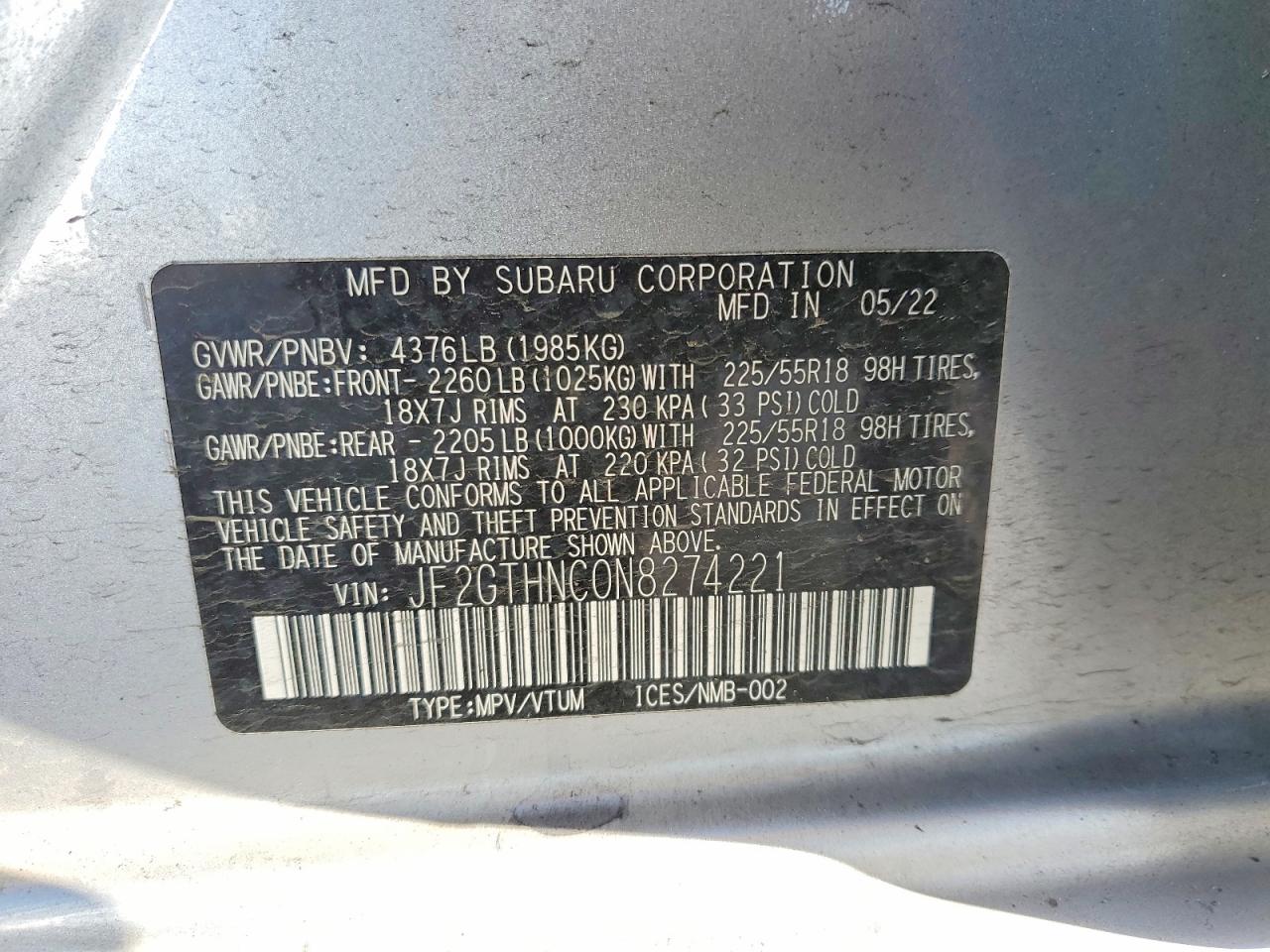 2022 SUBARU CROSSTREK