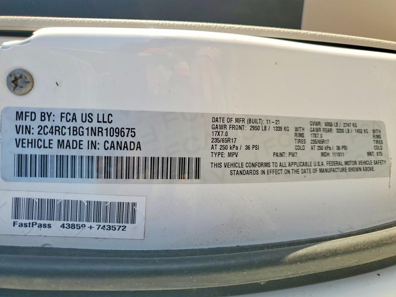 2022 CHRYSLER PACIFICA