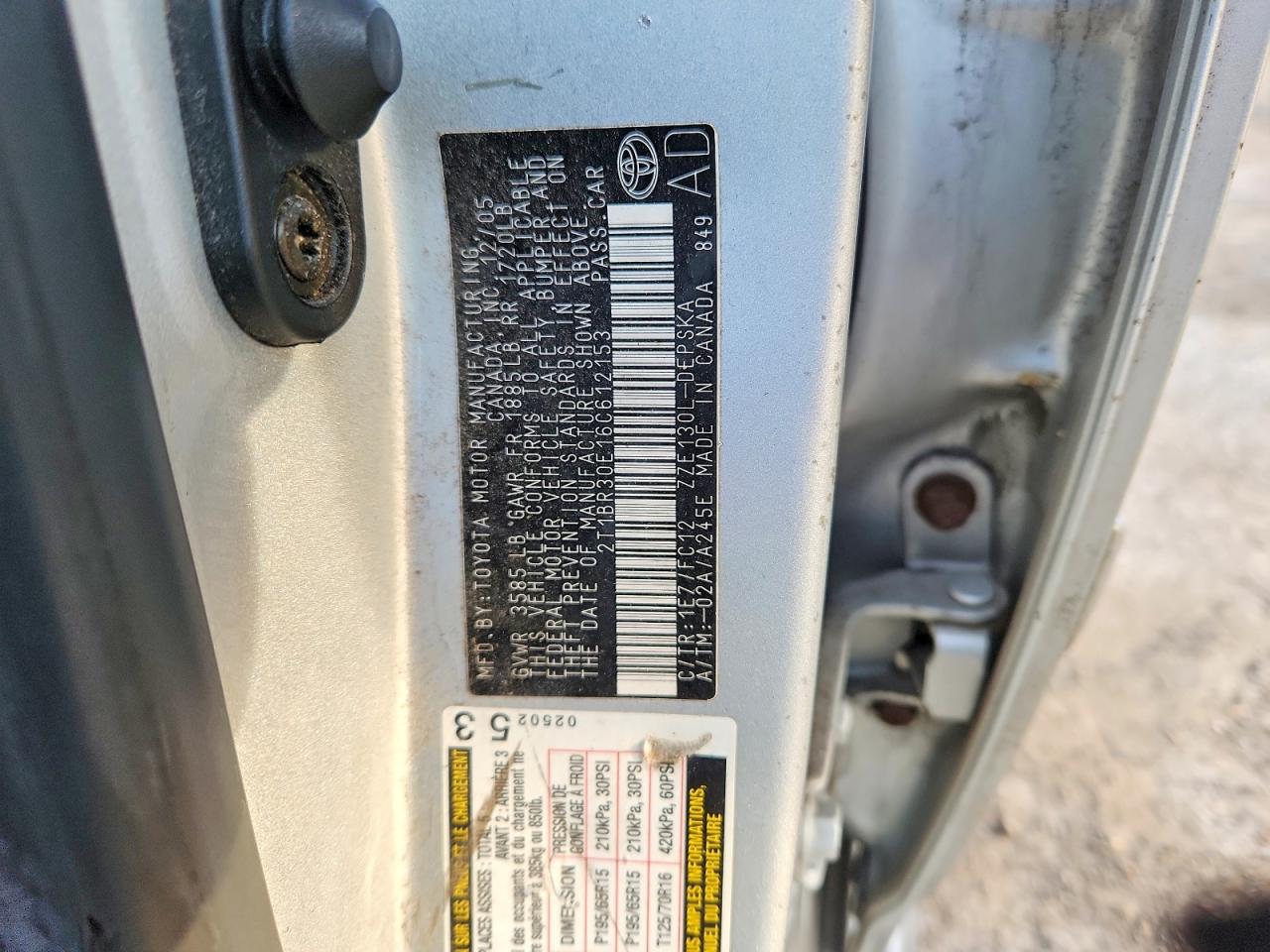 2006 TOYOTA COROLLA