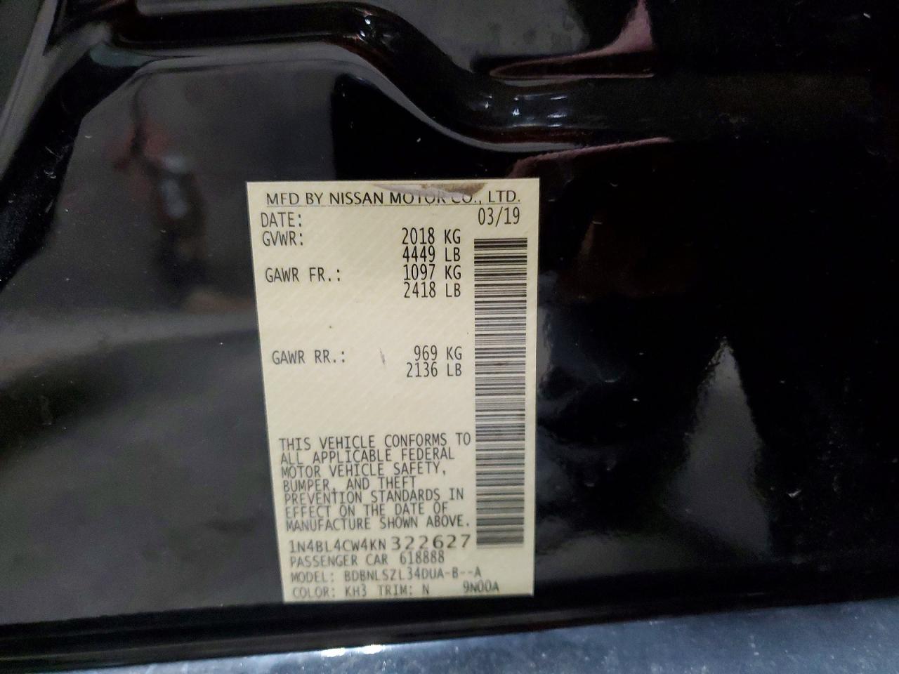 2019 NISSAN ALTIMA