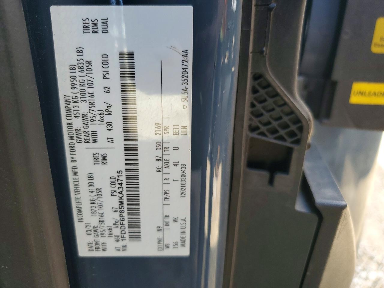 2021 FORD TRANSIT